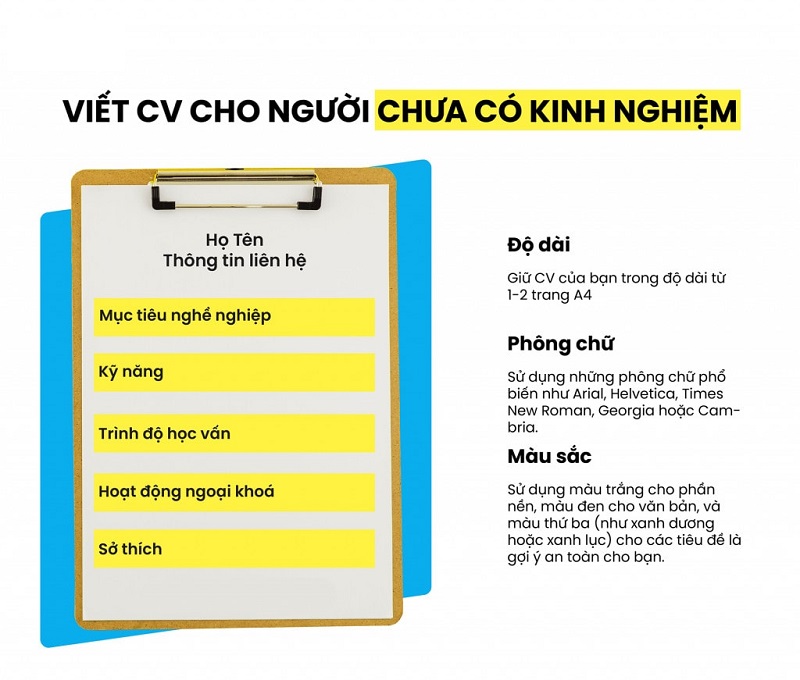 cv cho người chưa có kinh nghiệm làm việc