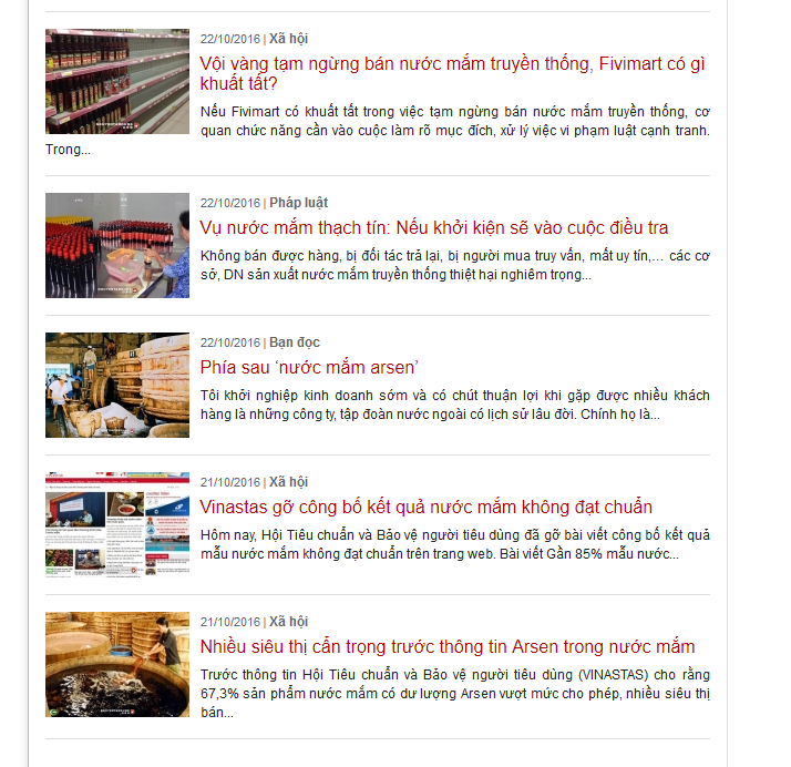 Nước mắm chứa arsen