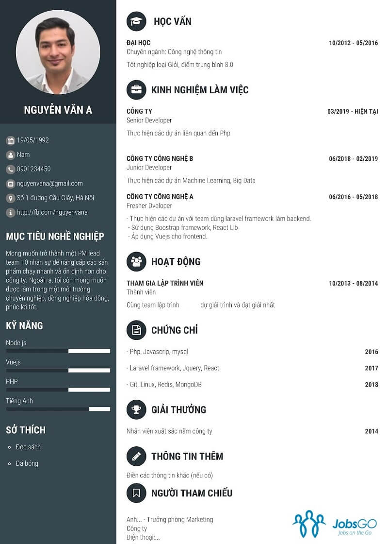 Mẫu CV IT bằng Tiếng Việt 3