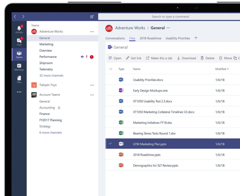 Với Microsoft Teams, bạn dễ dàng share tài liệu với các thành viên khác trong công ty