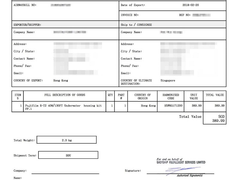 nội dung của commercial invoice