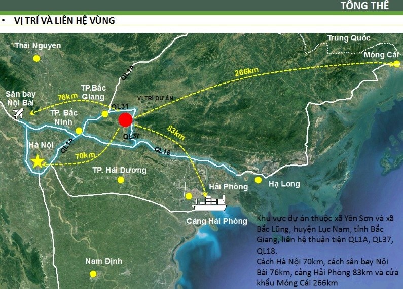 Toàn cảnh Khu công nghiệp Yên Sơn, Lục Nam, Bắc Giang