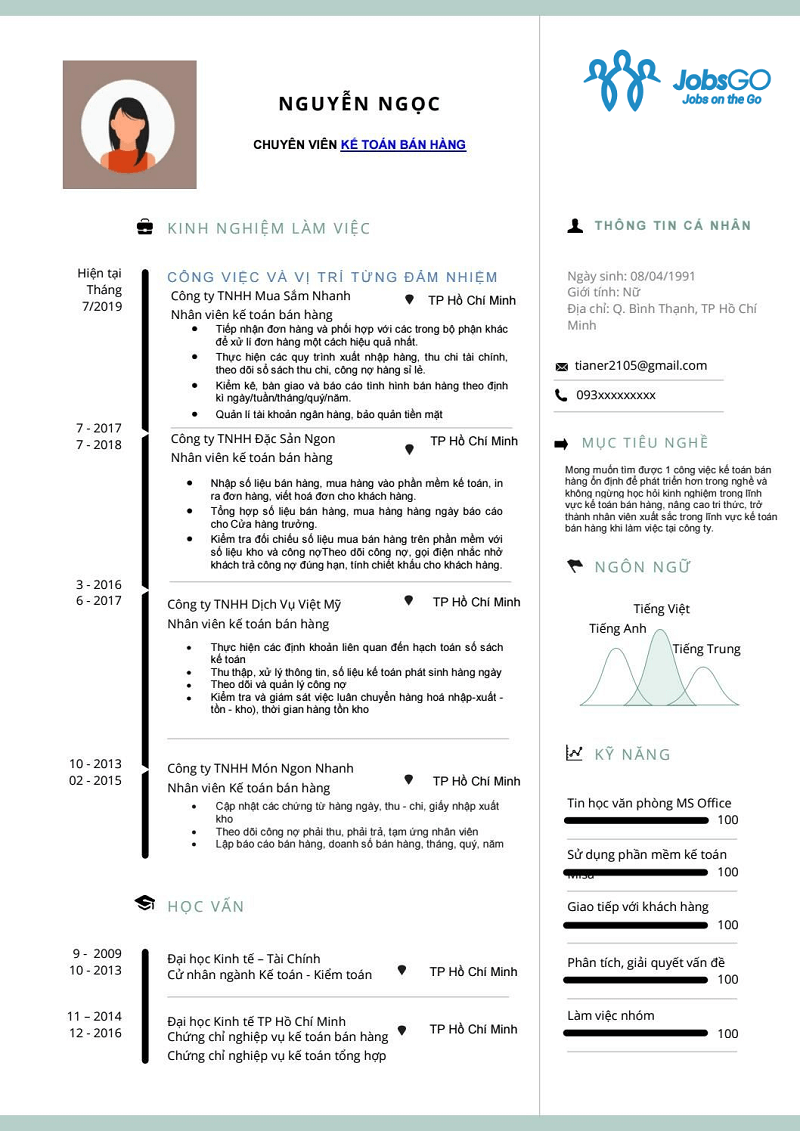 Tạo CV xin việc kế toán cực đơn giản, nhanh chóng