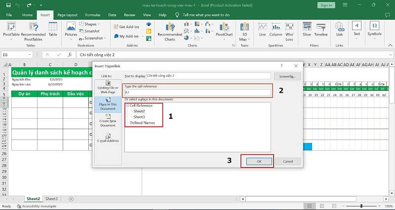 Tạo Hyperlink với sheet có sẵn trong trang tính Excel 3