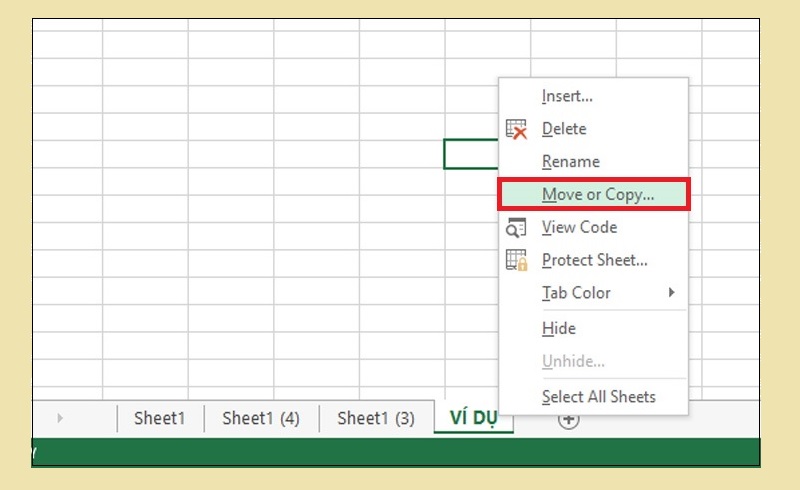  copy sheet trong excel