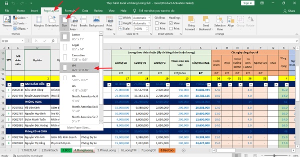 in 2 mặt excel