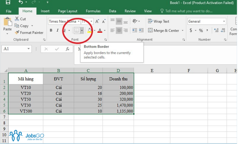 Cách Tạo Bảng Trong Excel Bằng Lệnh Border