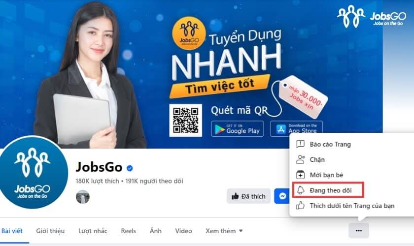 cách bật theo dõi trên facebook