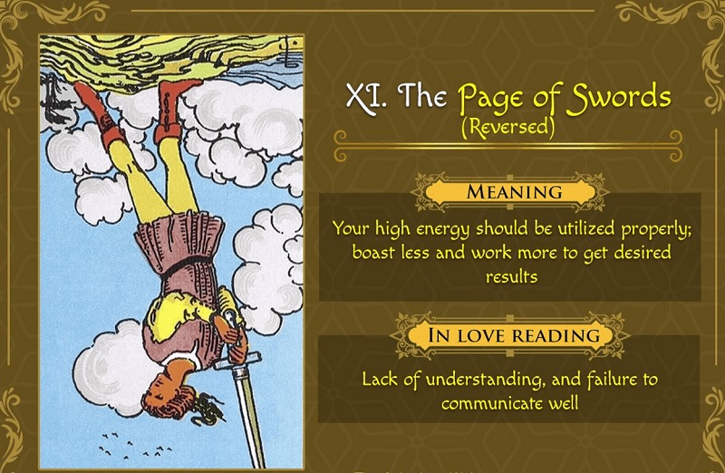 ý nghĩa lá bài Page of Swords trong tarot