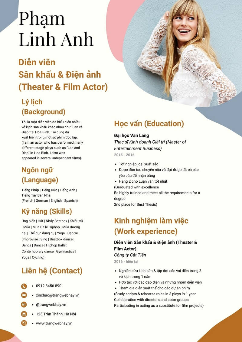 mẫu CV song ngữ 2