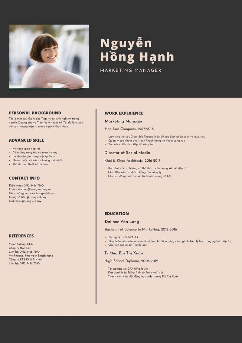 mẫu CV song ngữ 5