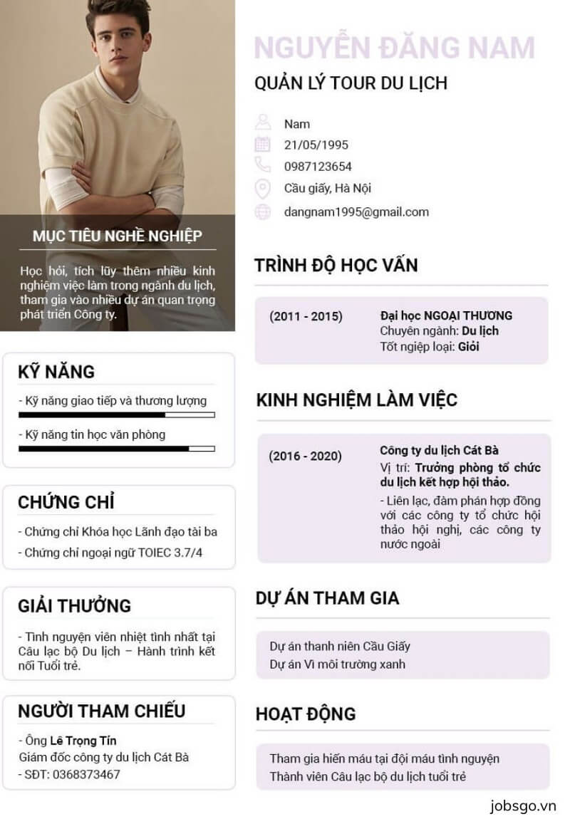 mẫu cv du lịch 5