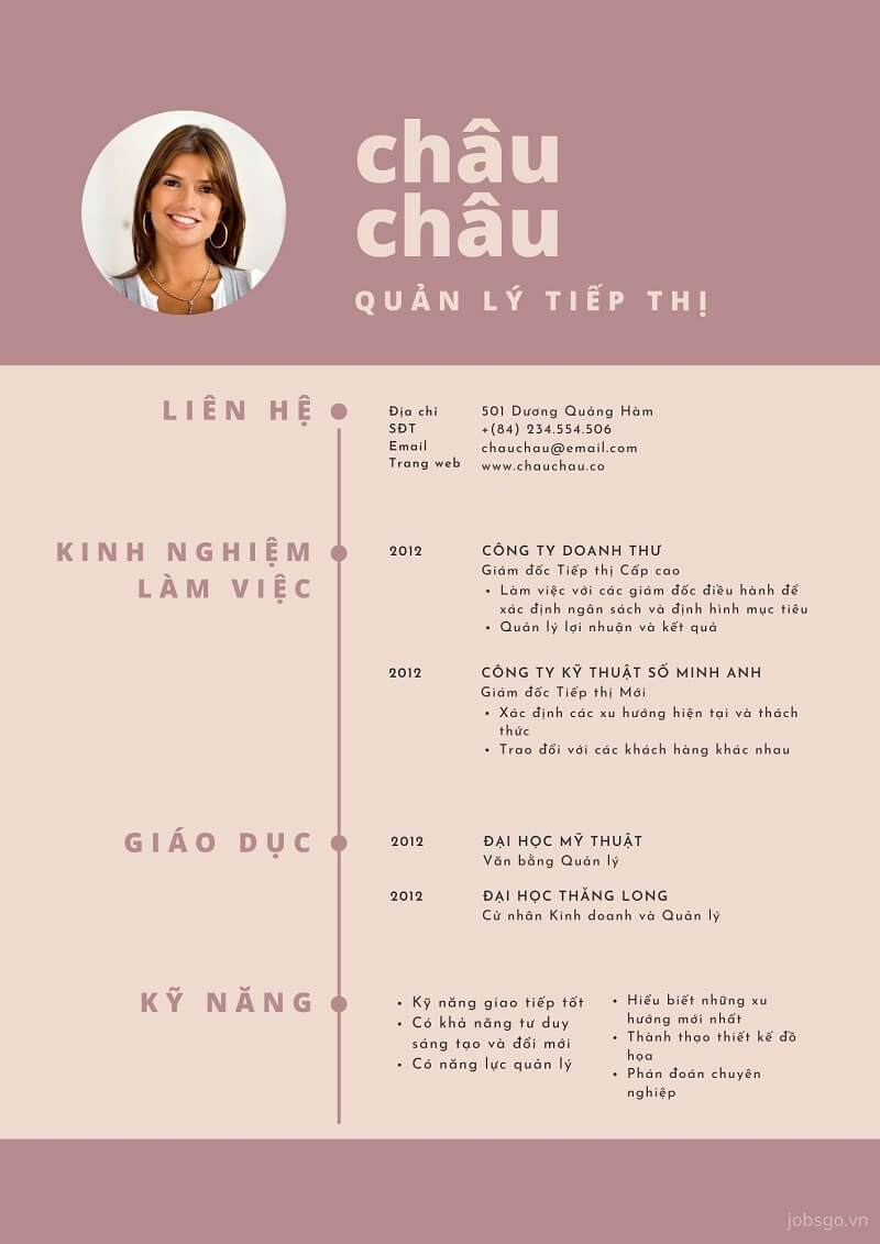 mẫu cv ngành kinh tế 2