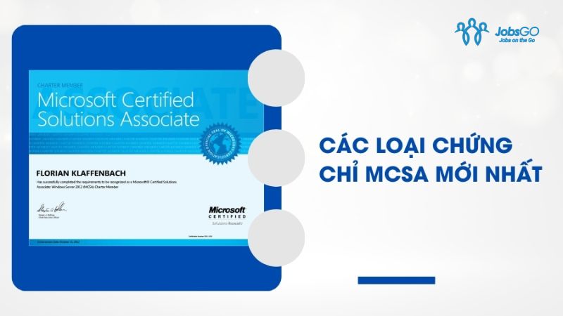 các loại chứng chỉ MCSA được cập nhật mới nhất