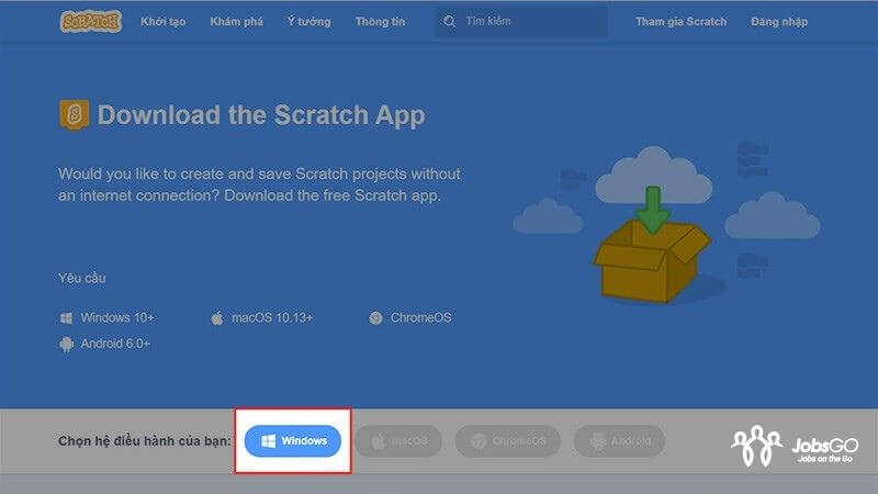 cách tải scratch trên máy tính