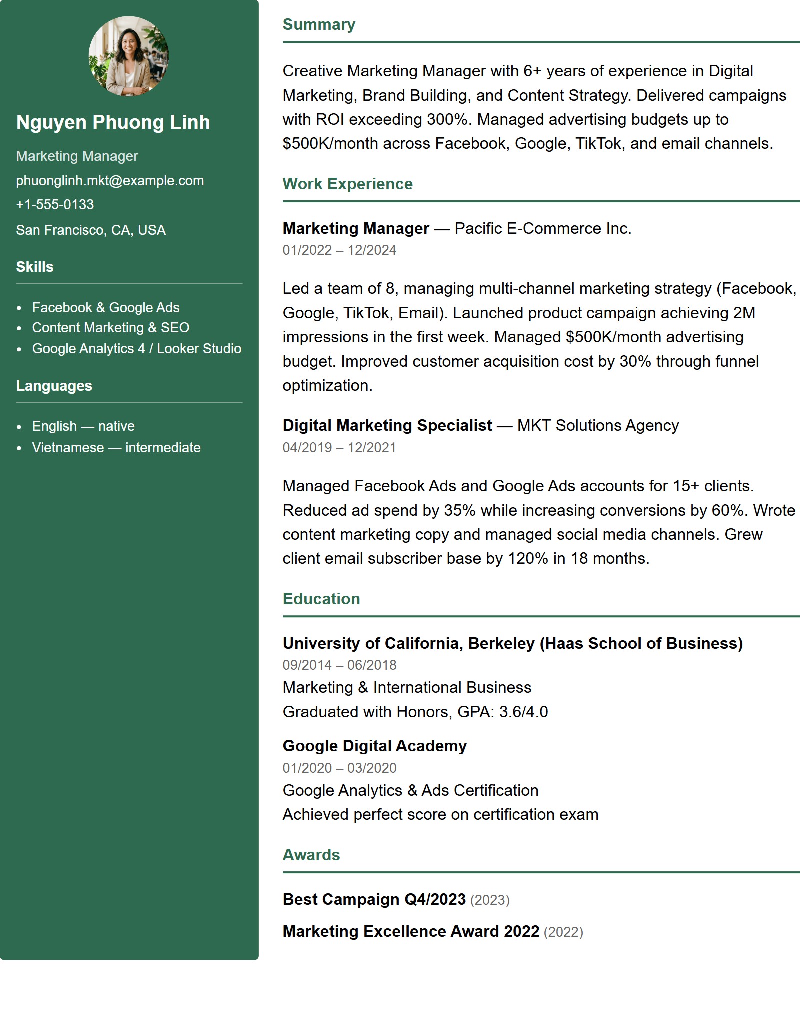 Mẫu CV Tiêu Chuẩn 2