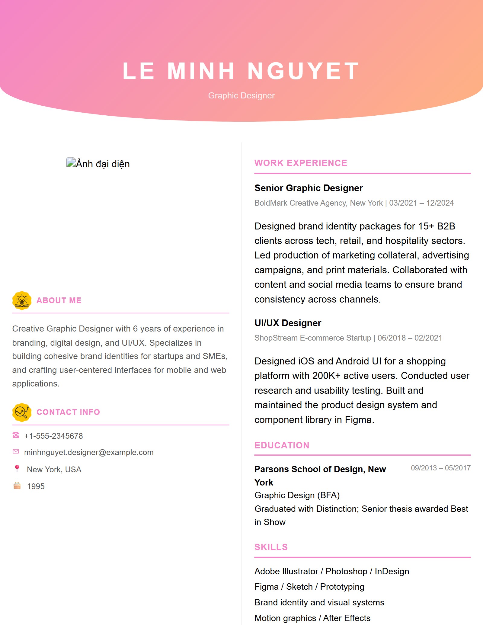 Mẫu CV Hiện đại 2