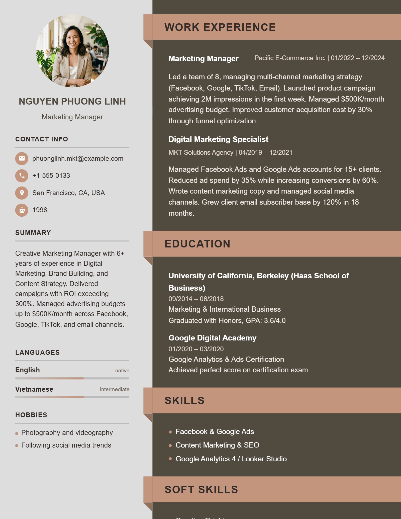 Mẫu CV Hiện đại 5