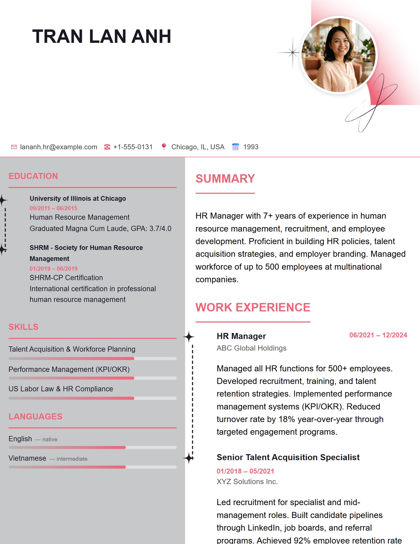 Mẫu CV Hiện đại 6