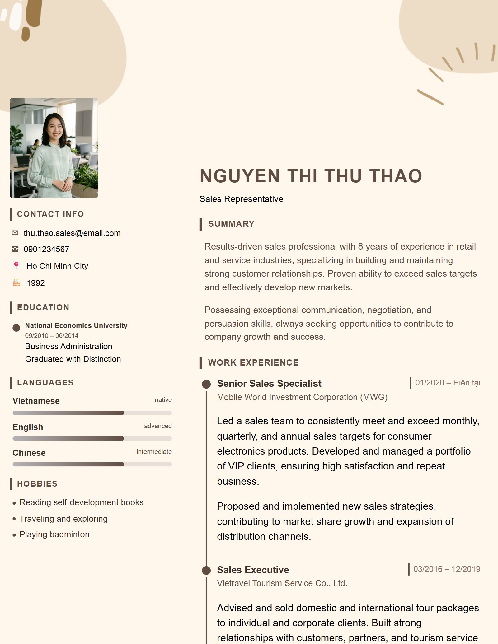 Mẫu CV Marketing 4