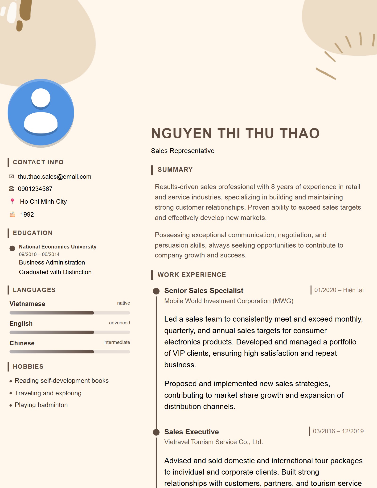 Mẫu CV Marketing 4