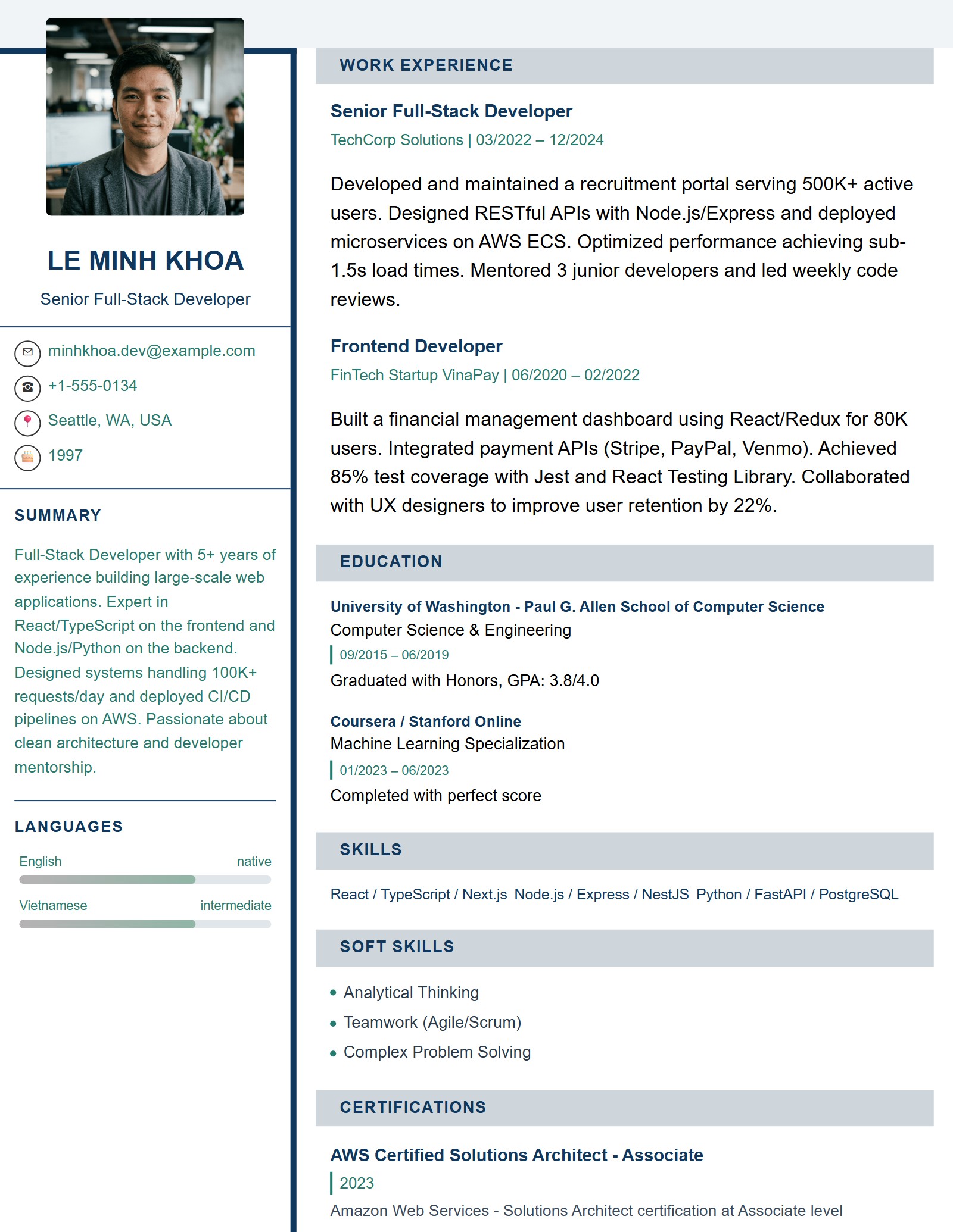 Mẫu CV Sáng Tạo 7