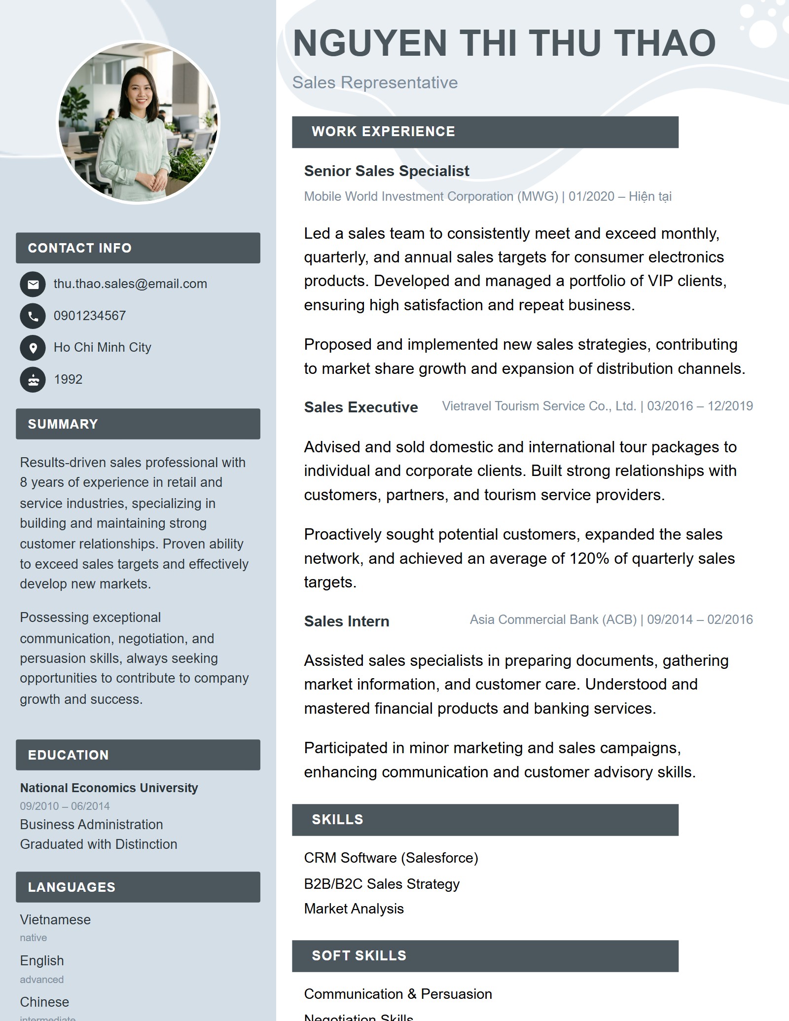 Mẫu CV Sáng Tạo 8