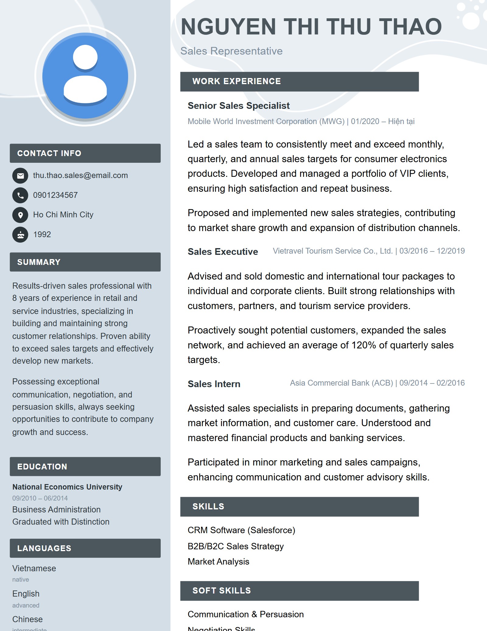 Mẫu CV Sáng Tạo 8