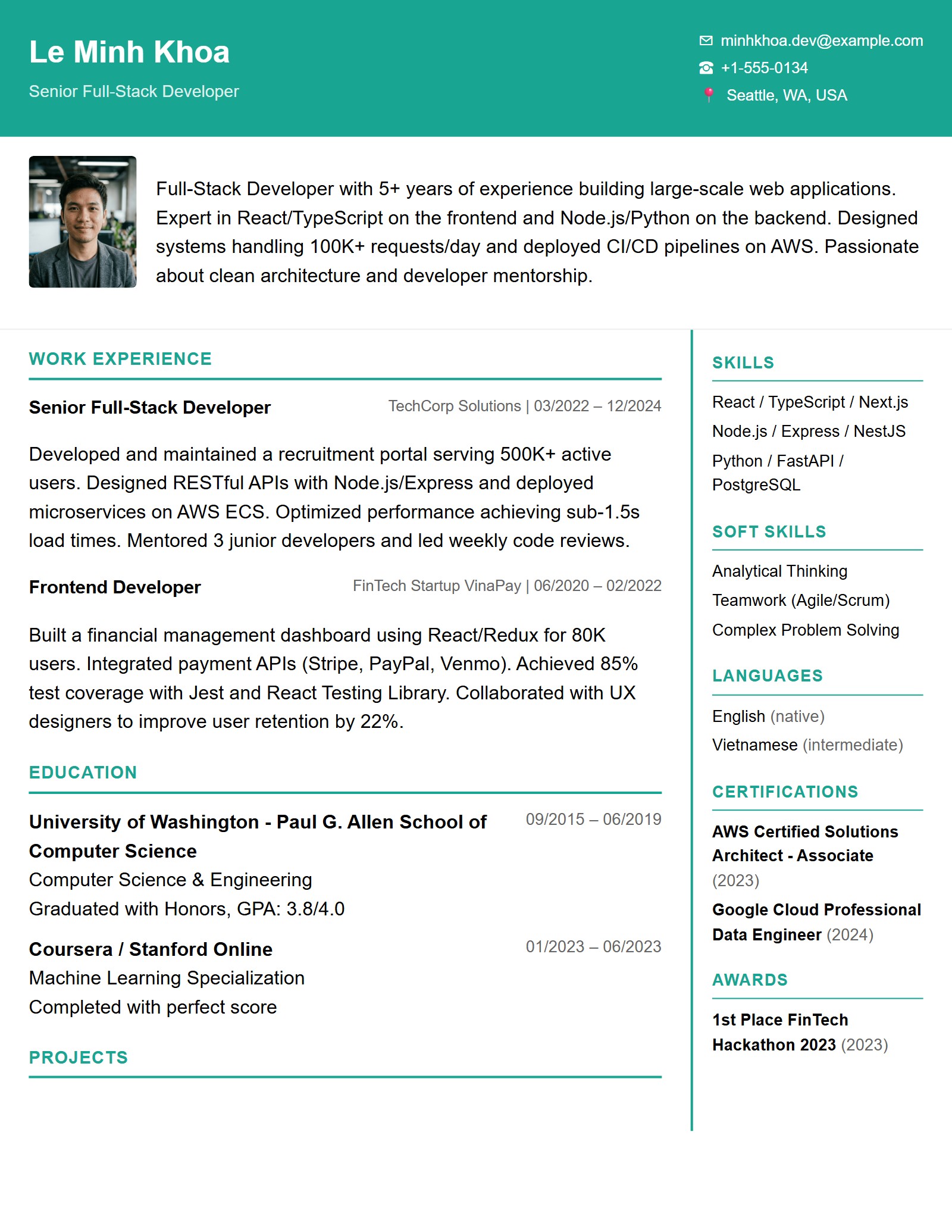 Mẫu CV Chuyên Nghiệp 1