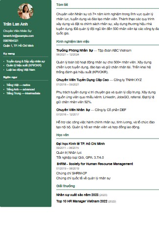 Mẫu CV Tiêu Chuẩn 2