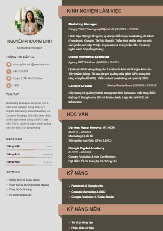 Mẫu CV Hiện đại 5