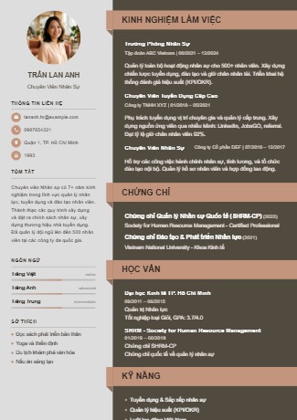 Mẫu CV Hiện đại 5