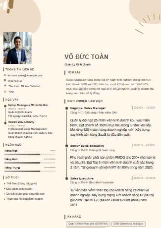 Mẫu CV Marketing 4