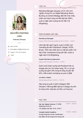 Mẫu CV Hiện đại 7
