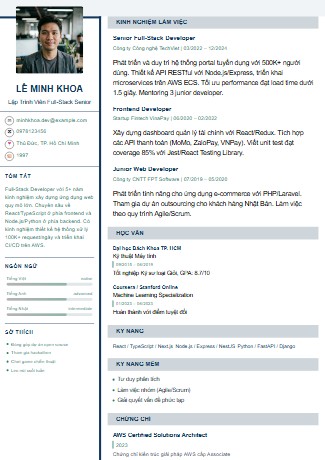 Mẫu CV Sáng Tạo 7