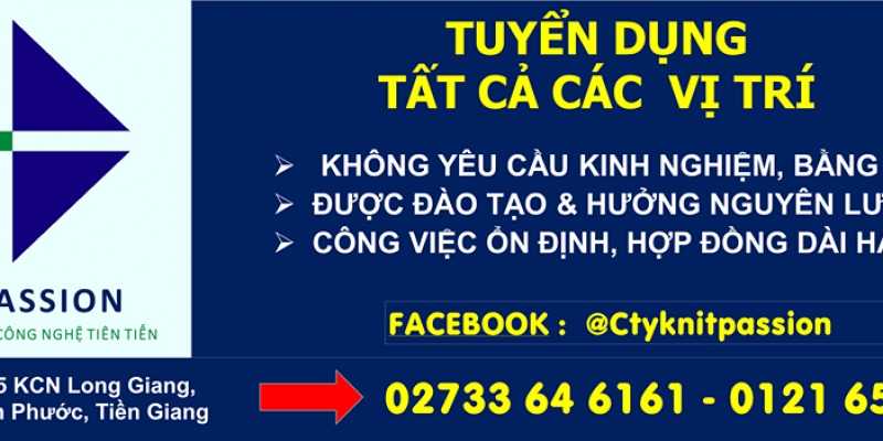 Công Ty TNHH Knitpassion (KNITPASSION CO., LTD) tuyển dụng tháng 04/2023