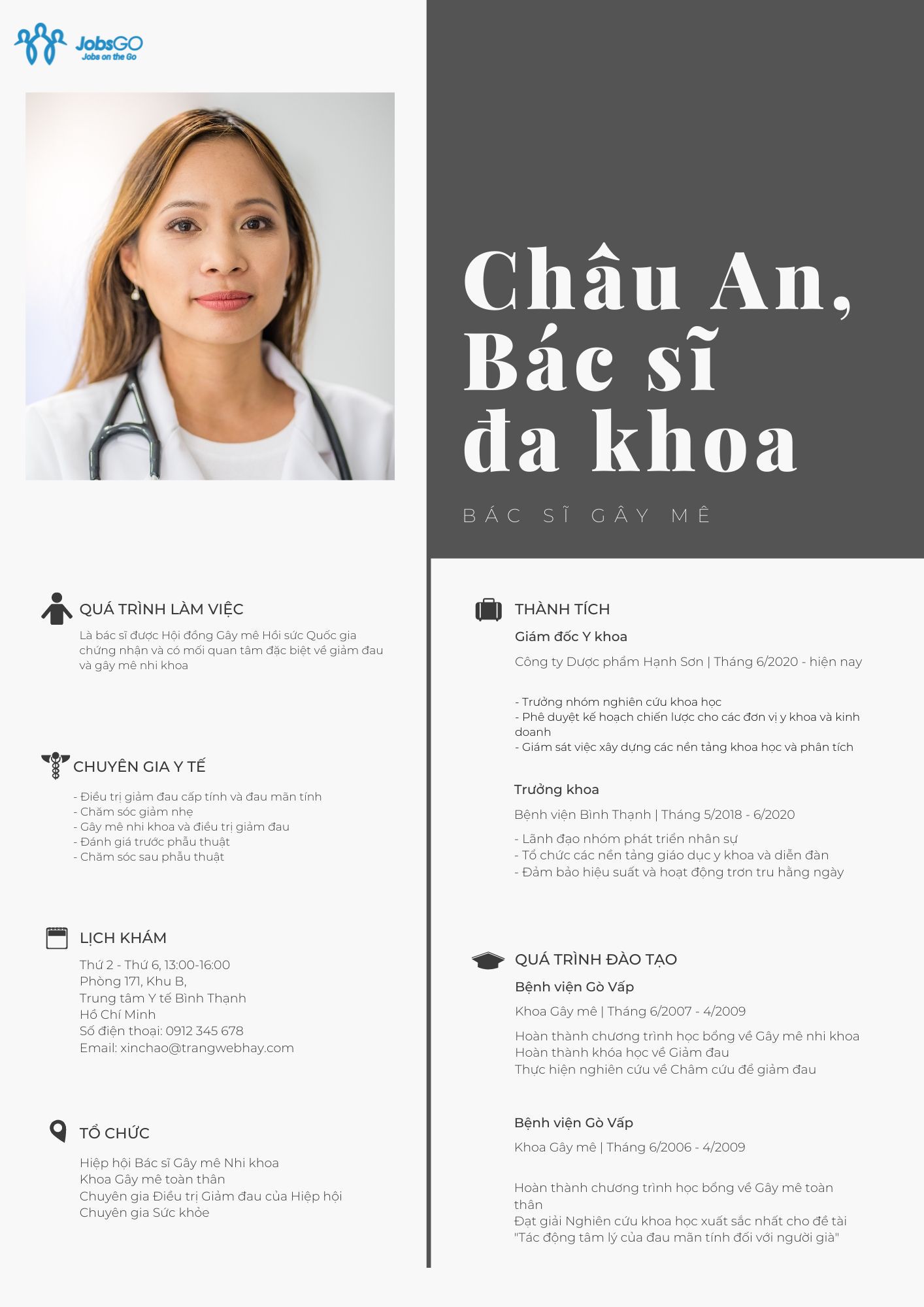 Mẫu CV Ngành Y